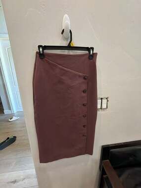 böhme Plum Pencil Button Down Skirt